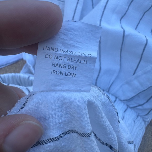 Sienna Sky White Pants with Black Stripes Bohemian Tie Front Size Medium - Picture 4 of 9